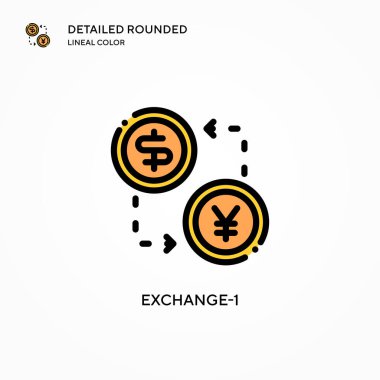 Değişim-1 vektör simgesi. Modern vektör illüstrasyon kavramları. Düzenlemesi ve kişiselleştirmesi kolay.