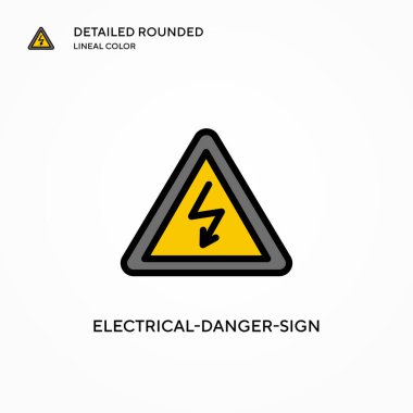 Elektrik tehlike işareti vektör simgesi. Modern vektör illüstrasyon kavramları. Düzenlemesi ve kişiselleştirmesi kolay.