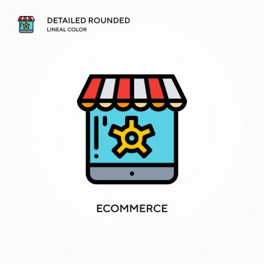 Ticaret vektör simgesi. Modern vektör illüstrasyon kavramları. Düzenlemesi ve kişiselleştirmesi kolay.