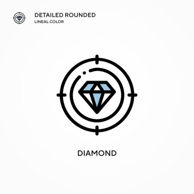 Elmas vektör simgesi. Modern vektör illüstrasyon kavramları. Düzenlemesi ve kişiselleştirmesi kolay.