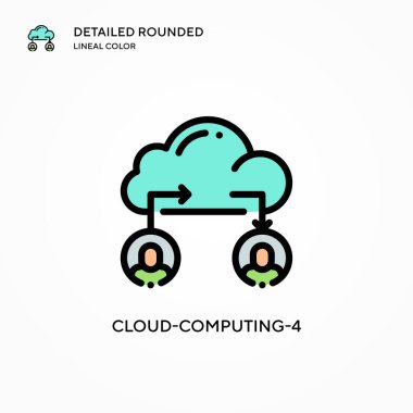 Bulut-hesaplama-4 vektör simgesi. Modern vektör illüstrasyon kavramları. Düzenlemesi ve kişiselleştirmesi kolay.