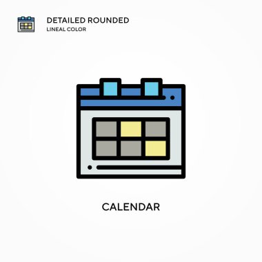 Takvim vektör simgesi. Modern vektör illüstrasyon kavramları. Düzenlemesi ve kişiselleştirmesi kolay.