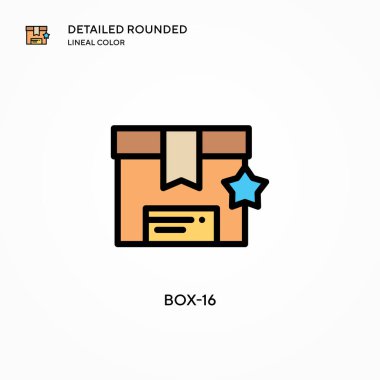 Kutu-16 vektör simgesi. Modern vektör illüstrasyon kavramları. Düzenlemesi ve kişiselleştirmesi kolay.