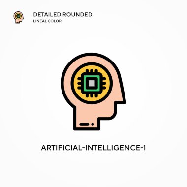 Yapay zeka-1 vektör simgesi. Modern vektör illüstrasyon kavramları. Düzenlemesi ve kişiselleştirmesi kolay.