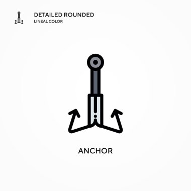 Çapa vektör simgesi. Modern vektör illüstrasyon kavramları. Düzenlemesi ve kişiselleştirmesi kolay.