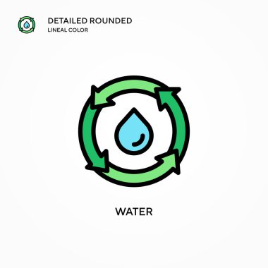 Su vektör simgesi. Modern vektör illüstrasyon kavramları. Düzenlemesi ve kişiselleştirmesi kolay.