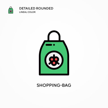 Alışveriş torbası vektör simgesi. Modern vektör illüstrasyon kavramları. Düzenlemesi ve kişiselleştirmesi kolay.