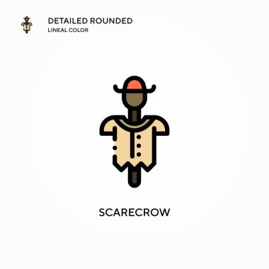 Korkuluk vektör simgesi. Modern vektör illüstrasyon kavramları. Düzenlemesi ve kişiselleştirmesi kolay.