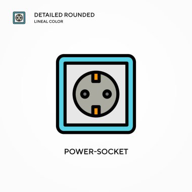 Güç soket vektör simgesi. Modern vektör illüstrasyon kavramları. Düzenlemesi ve kişiselleştirmesi kolay.