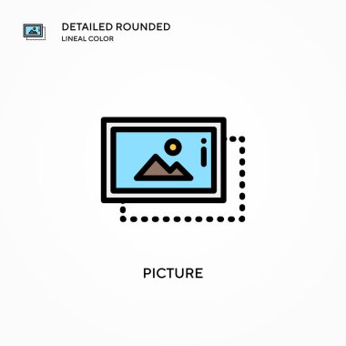Resim vektör simgesi. Modern vektör illüstrasyon kavramları. Düzenlemesi ve kişiselleştirmesi kolay.