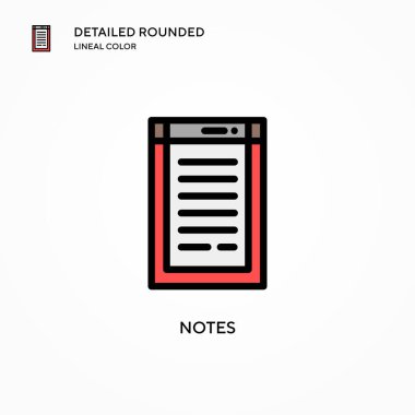 Not vektör simgesi. Modern vektör illüstrasyon kavramları. Düzenlemesi ve kişiselleştirmesi kolay.