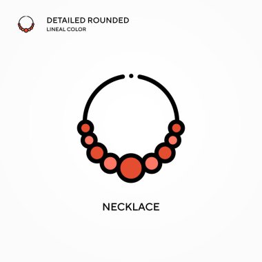 Kolye vektör simgesi. Modern vektör illüstrasyon kavramları. Düzenlemesi ve kişiselleştirmesi kolay.