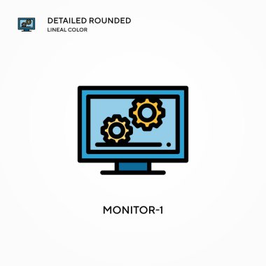 Monitör-1 vektör simgesi. Modern vektör illüstrasyon kavramları. Düzenlemesi ve kişiselleştirmesi kolay.