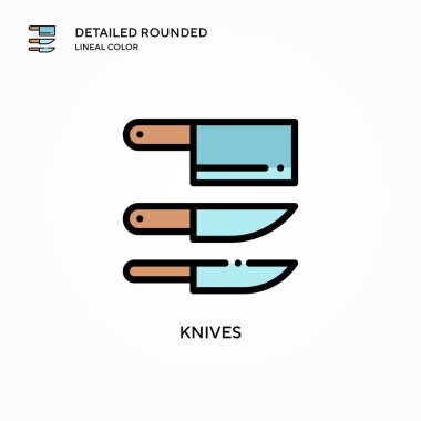 Bıçak vektör simgesi. Modern vektör illüstrasyon kavramları. Düzenlemesi ve kişiselleştirmesi kolay.