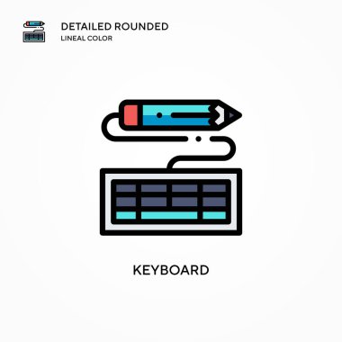 Klavye vektör simgesi. Modern vektör illüstrasyon kavramları. Düzenlemesi ve kişiselleştirmesi kolay.