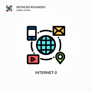 İnternet-2 vektör simgesi. Modern vektör illüstrasyon kavramları. Düzenlemesi ve kişiselleştirmesi kolay.