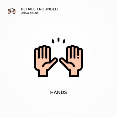 Eller vektör simgesi. Modern vektör illüstrasyon kavramları. Düzenlemesi ve kişiselleştirmesi kolay.