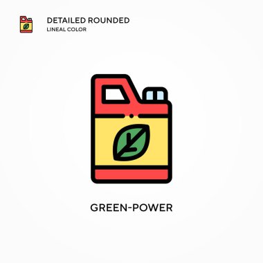 Yeşil güç vektör simgesi. Modern vektör illüstrasyon kavramları. Düzenlemesi ve kişiselleştirmesi kolay.
