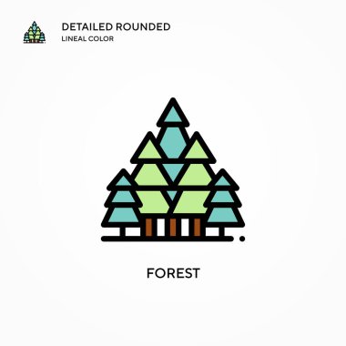 Orman vektör simgesi. Modern vektör illüstrasyon kavramları. Düzenlemesi ve kişiselleştirmesi kolay.