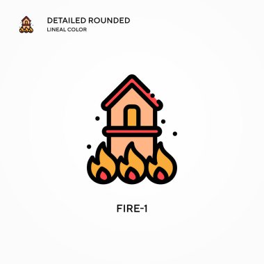 1 vektör simgesini ateşle. Modern vektör illüstrasyon kavramları. Düzenlemesi ve kişiselleştirmesi kolay.