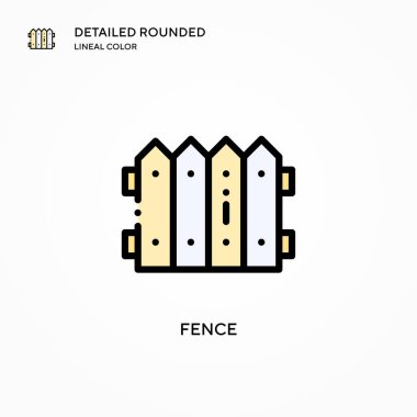 Çit vektör simgesi. Modern vektör illüstrasyon kavramları. Düzenlemesi ve kişiselleştirmesi kolay.