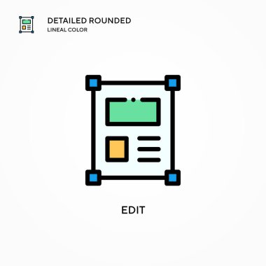 Vektör simgesini düzenle. Modern vektör illüstrasyon kavramları. Düzenlemesi ve kişiselleştirmesi kolay.