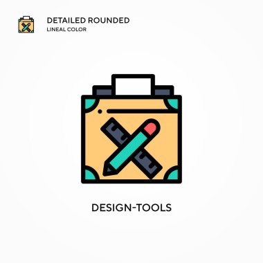 Tasarım araçları vektör simgesi. Modern vektör illüstrasyon kavramları. Düzenlemesi ve kişiselleştirmesi kolay.