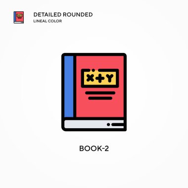Kitap-2 vektör simgesi. Modern vektör illüstrasyon kavramları. Düzenlemesi ve kişiselleştirmesi kolay.