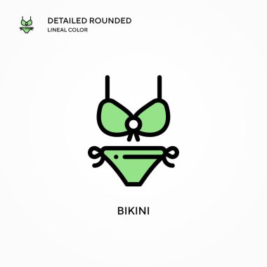 Bikini vektör simgesi. Modern vektör illüstrasyon kavramları. Düzenlemesi ve kişiselleştirmesi kolay.