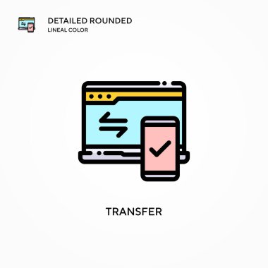 Vektör simgesini transfer et. Modern vektör illüstrasyon kavramları. Düzenlemesi ve kişiselleştirmesi kolay.