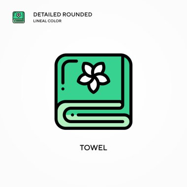 Havlu vektör simgesi. Modern vektör illüstrasyon kavramları. Düzenlemesi ve kişiselleştirmesi kolay.