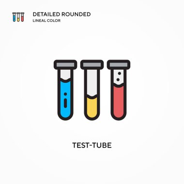 Test tübü vektör simgesi. Modern vektör illüstrasyon kavramları. Düzenlemesi ve kişiselleştirmesi kolay.