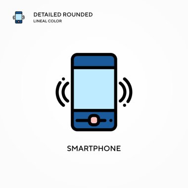 Akıllı telefon vektör simgesi. Modern vektör illüstrasyon kavramları. Düzenlemesi ve kişiselleştirmesi kolay.