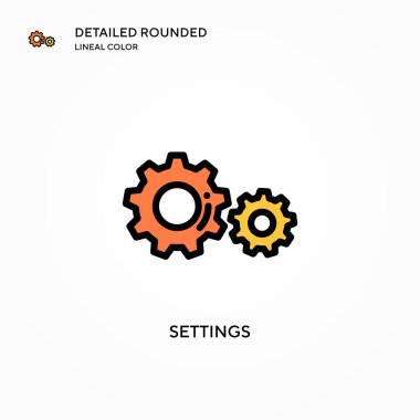 Ayarlar vektör simgesi. Modern vektör illüstrasyon kavramları. Düzenlemesi ve kişiselleştirmesi kolay.