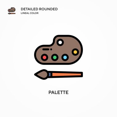 Palet vektör simgesi. Modern vektör illüstrasyon kavramları. Düzenlemesi ve kişiselleştirmesi kolay.