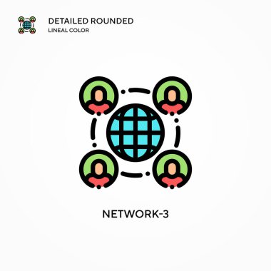Ağ-3 vektör simgesi. Modern vektör illüstrasyon kavramları. Düzenlemesi ve kişiselleştirmesi kolay.