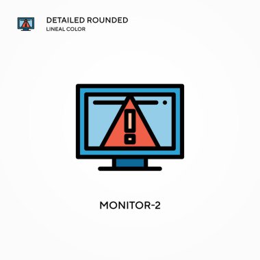 Monitör-2 vektör simgesi. Modern vektör illüstrasyon kavramları. Düzenlemesi ve kişiselleştirmesi kolay.