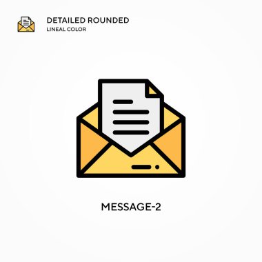 Mesaj-2 vektör simgesi. Modern vektör illüstrasyon kavramları. Düzenlemesi ve kişiselleştirmesi kolay.