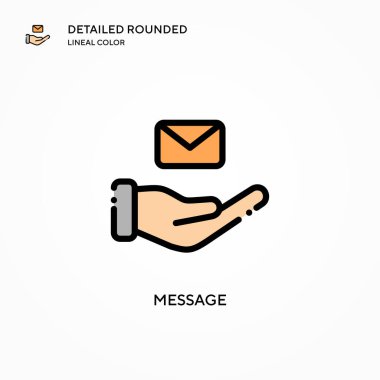 Mesaj vektör simgesi. Modern vektör illüstrasyon kavramları. Düzenlemesi ve kişiselleştirmesi kolay.