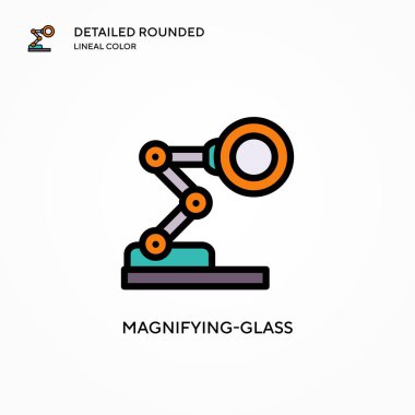 Büyüteç vektör simgesi. Modern vektör illüstrasyon kavramları. Düzenlemesi ve kişiselleştirmesi kolay.