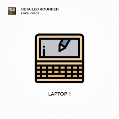 Laptop-1 vektör simgesi. Modern vektör illüstrasyon kavramları. Düzenlemesi ve kişiselleştirmesi kolay.