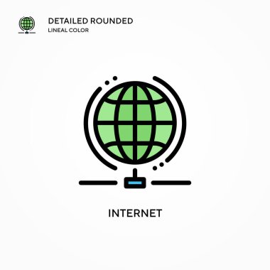 İnternet vektör simgesi. Modern vektör illüstrasyon kavramları. Düzenlemesi ve kişiselleştirmesi kolay.