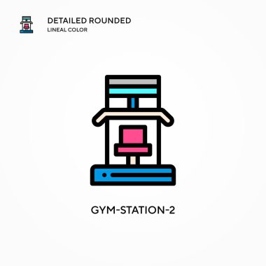 Jimnastik istasyonu-2 vektör simgesi. Modern vektör illüstrasyon kavramları. Düzenlemesi ve kişiselleştirmesi kolay.