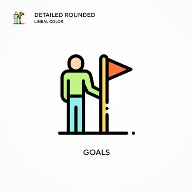 Hedef vektör simgesi. Modern vektör illüstrasyon kavramları. Düzenlemesi ve kişiselleştirmesi kolay.