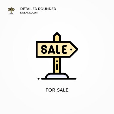 Satılık vektör simgesi. Modern vektör illüstrasyon kavramları. Düzenlemesi ve kişiselleştirmesi kolay.