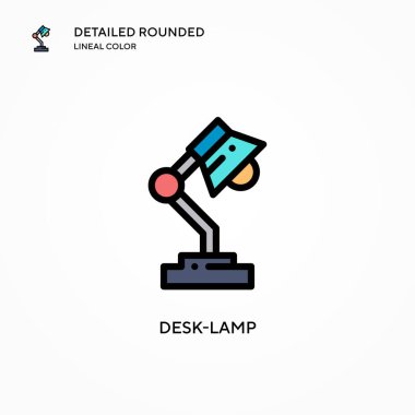 Masa lambası vektör simgesi. Modern vektör illüstrasyon kavramları. Düzenlemesi ve kişiselleştirmesi kolay.