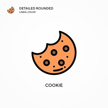 Kurabiye vektör simgesi. Modern vektör illüstrasyon kavramları. Düzenlemesi ve kişiselleştirmesi kolay.