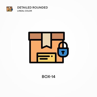 Kutu-14 vektör simgesi. Modern vektör illüstrasyon kavramları. Düzenlemesi ve kişiselleştirmesi kolay.
