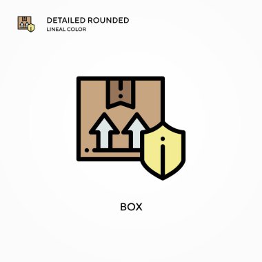 Kutu vektör simgesi. Modern vektör illüstrasyon kavramları. Düzenlemesi ve kişiselleştirmesi kolay.
