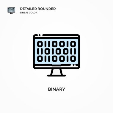 İkili vektör simgesi. Modern vektör illüstrasyon kavramları. Düzenlemesi ve kişiselleştirmesi kolay.